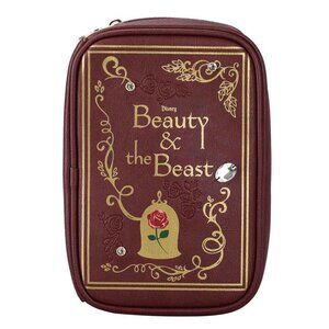 Disney Beauty and The Beast Book Cover Travel Cosmetic Bag